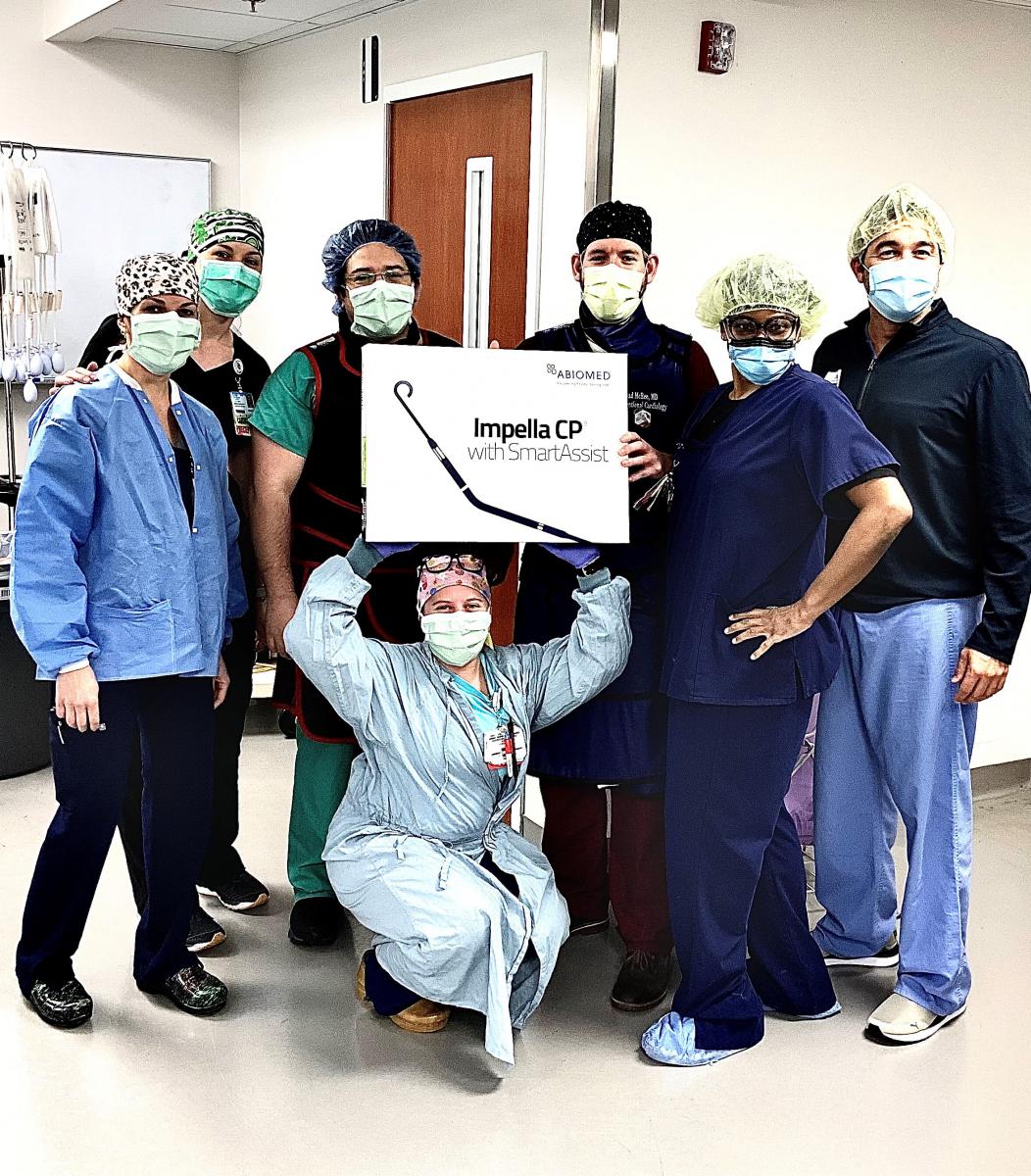 Dr. Chad McRee, Dr. Kareem Bedeir, and the Cath Lab team at Mobile Infirmary